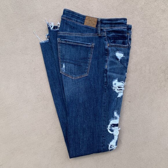 American Eagle Outfitters Next Level Stretch Distressed Super Hi-Rise Jeggings - Picture 3 of 15